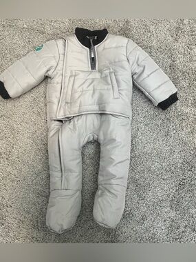 Buckle Me Baby Coats Gray Snowsuit 12M One Piece Winter Bunting